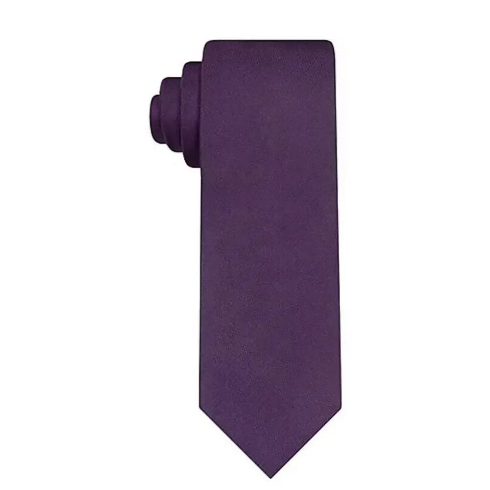 Van Heusen Men's Soft Solid Tie in Plum Purple 3' Wide 58